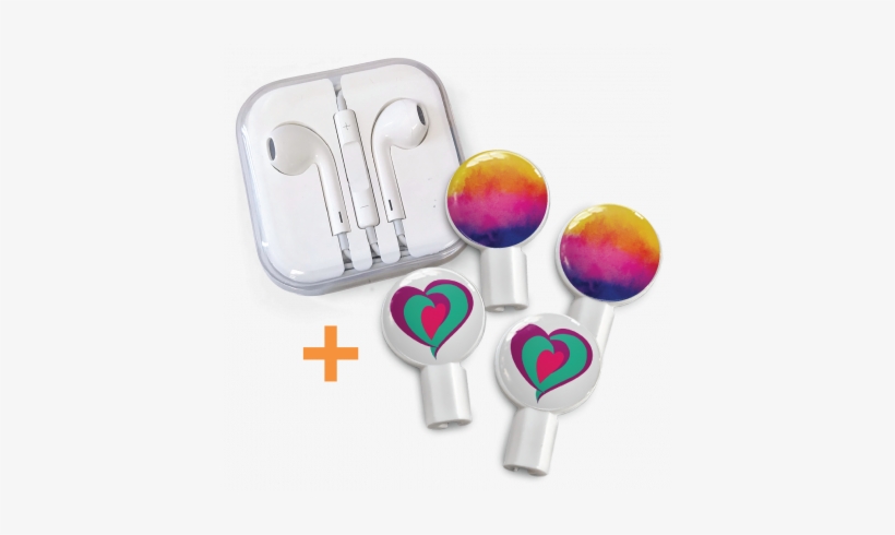 Earbuds Tri-heart/watercolor Sunset - Deka Sounds Dekaslides Earbuds Combo Tri Heart + Watercolor, transparent png #121620