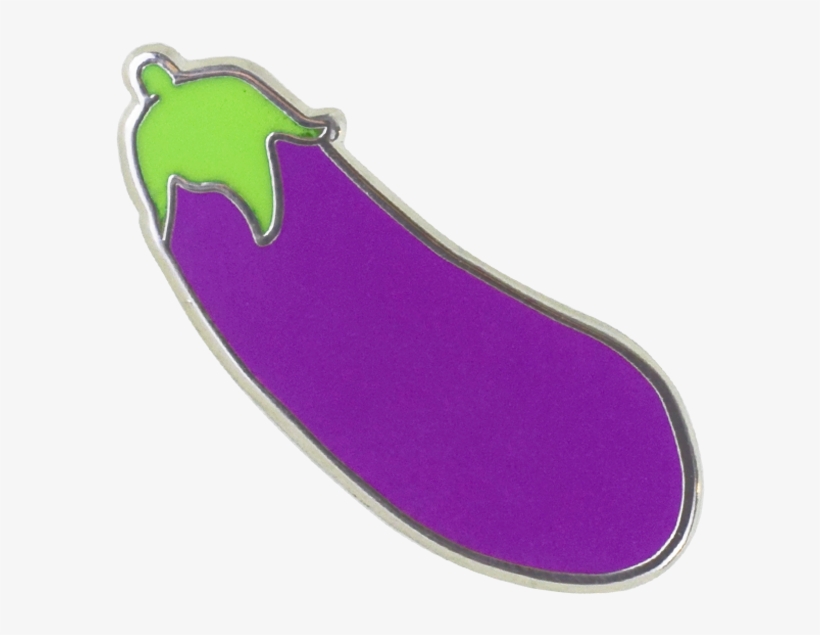 Eggplant Emoji Pin - Vitreous Enamel, transparent png #122732