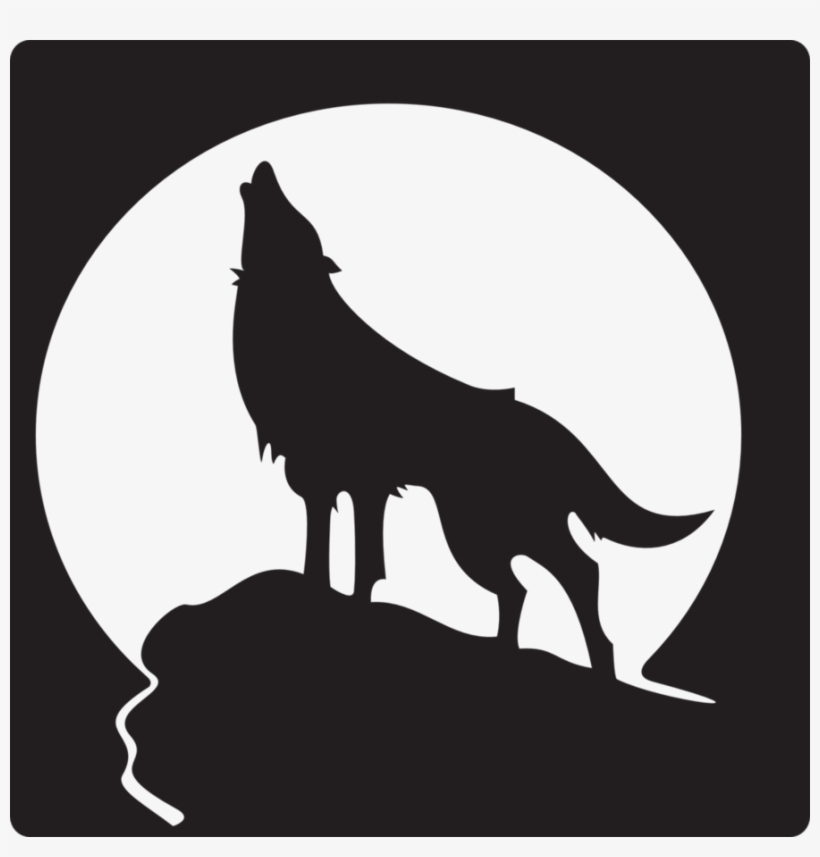 The River Was Quiet And The Night Cool - Wolf Howling At The Moon Clipart, transparent png #122756