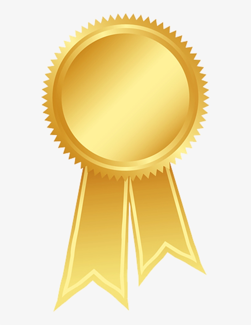 Gold Ribbon Clip Art - Award Gold Ribbon Png, transparent png #123340