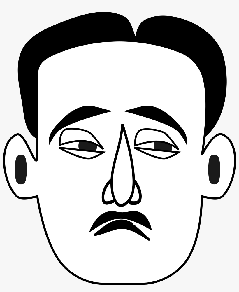 Sad Face Drawing At Getdrawings - Art Black And White Face, transparent png #123590