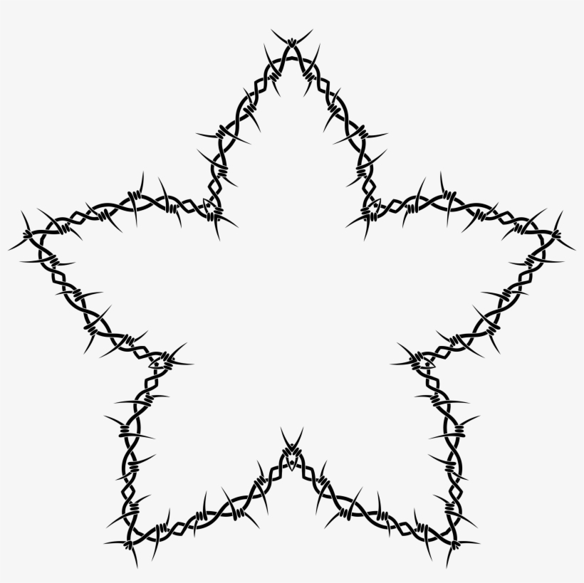 Barbed Star Pencil And In Color - Bunga Sakura Hitam Putih, transparent png #123820