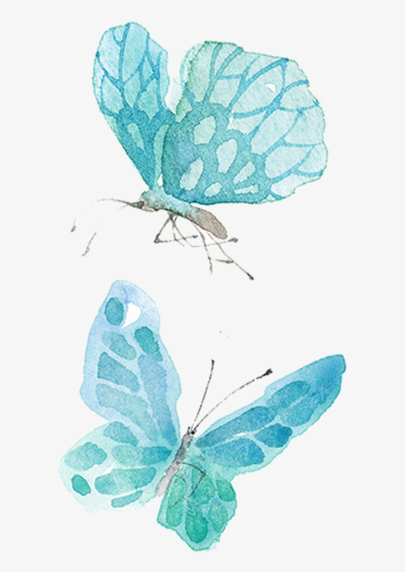 Ai Vector Watercolor Butterfly - Mariposa Azul Acuarela Png, transparent png #124504
