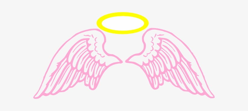 Cute Pink Angel Wings With Halo Clip Art At Clker - Memory Of Angel Wing Decal, transparent png #124835