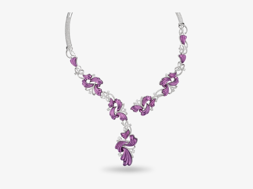 Purple Colour Diamond Necklace, transparent png #125345