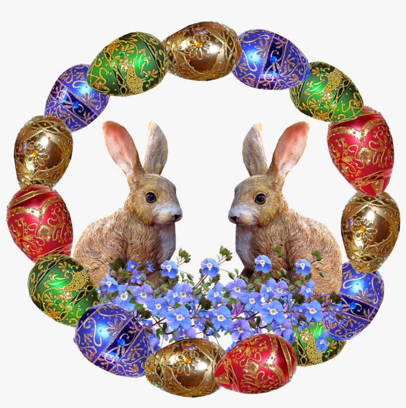 Easter, Eggs, Frame, Rabbits, Celebration - Easter, transparent png #125373