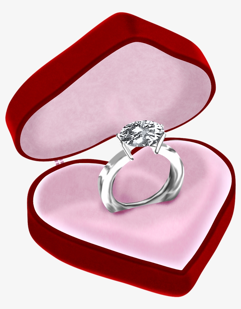 Clipart Library Stock Diamond Ring In Heart Box Png - Ring In Box Png, transparent png #125499