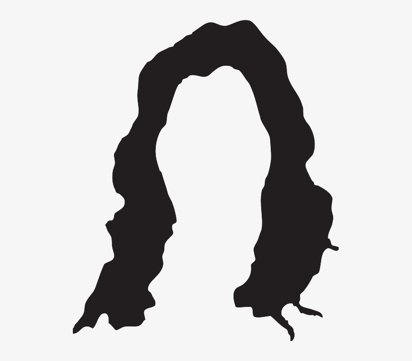 Head, Black, Silhouette, Style, Hair, Wig - Black Wig Clip Art, transparent png #125767