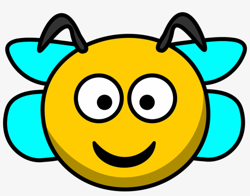 Bee Head Smile - Bee Head Cartoon, transparent png #126234