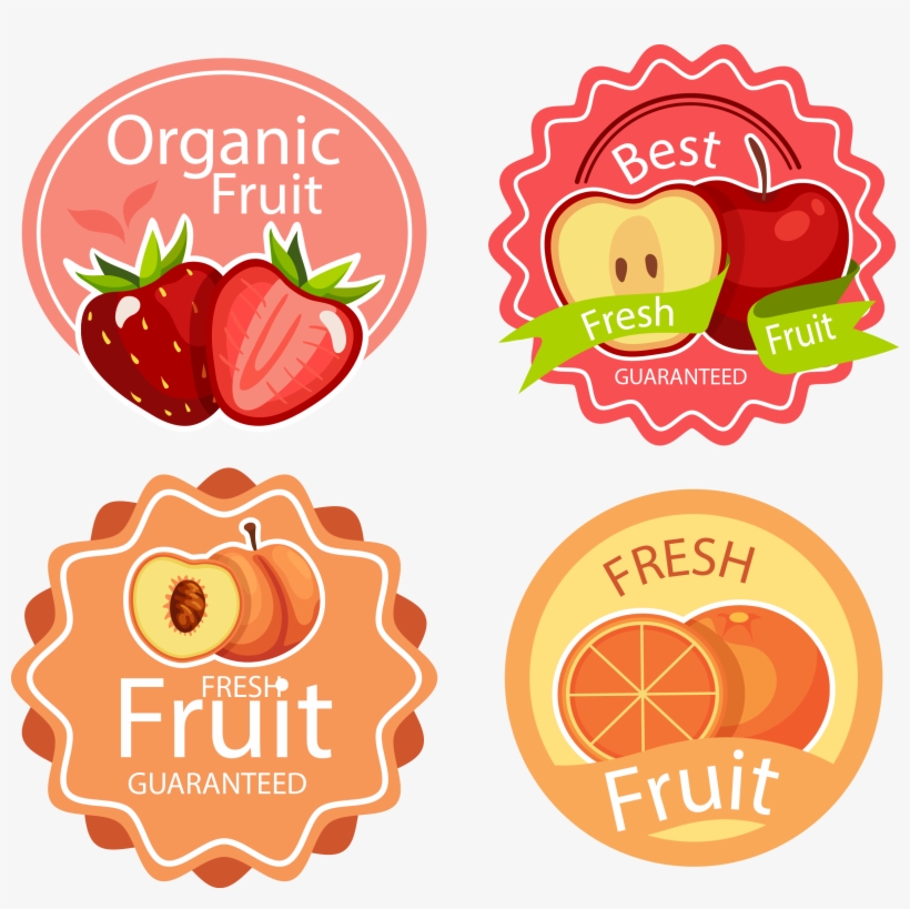 Label Fruit Sticker Strawberry - Fruit Sticker Png, transparent png #126334