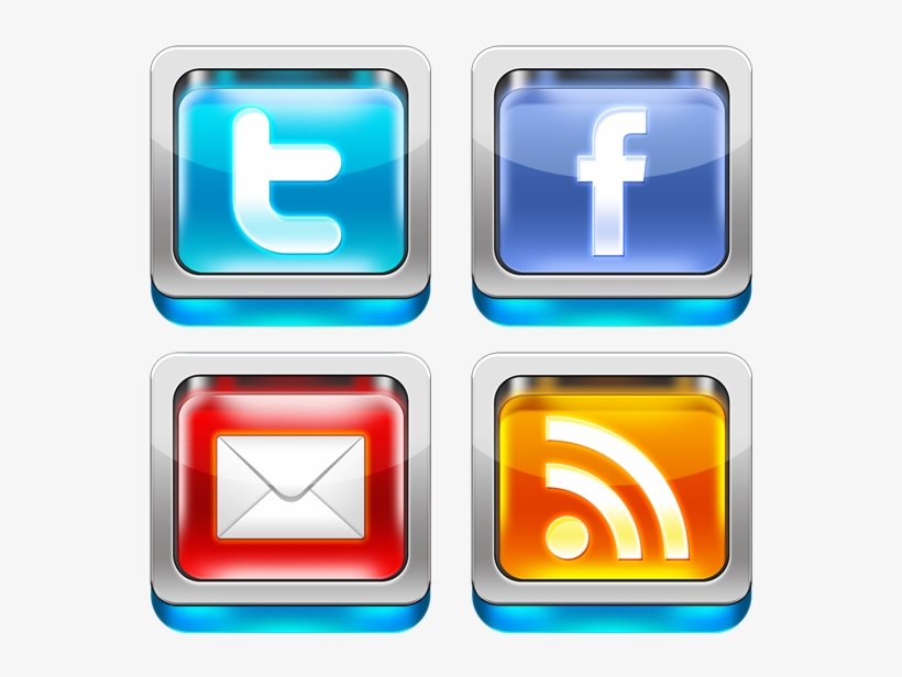 Shiny 3d Social Media Icons - 3d Social Media Logos Png, transparent png #126629