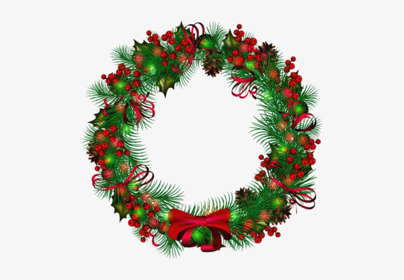 Png Trees Wreaths - Transparent Background Christmas Wreath Clipart, transparent png #126934