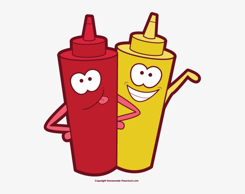 Free Bbq Clipart Image - Ketchup And Mustard Cartoon, transparent png #127030