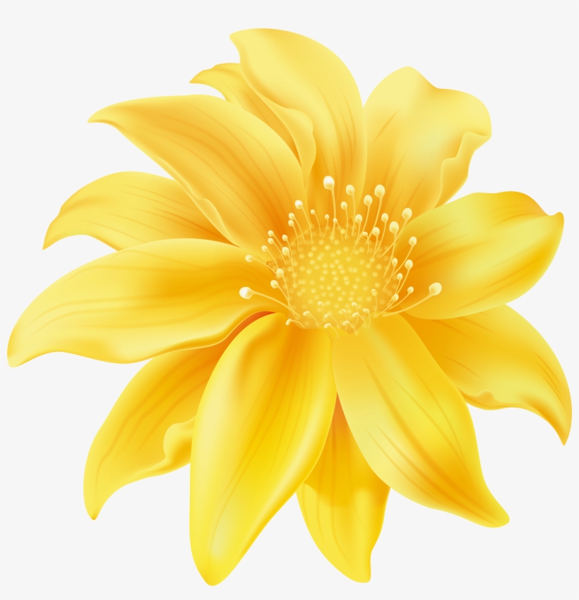 Yellow Flower Png Clip Art - Yellowflower Clip Art, transparent png #127352