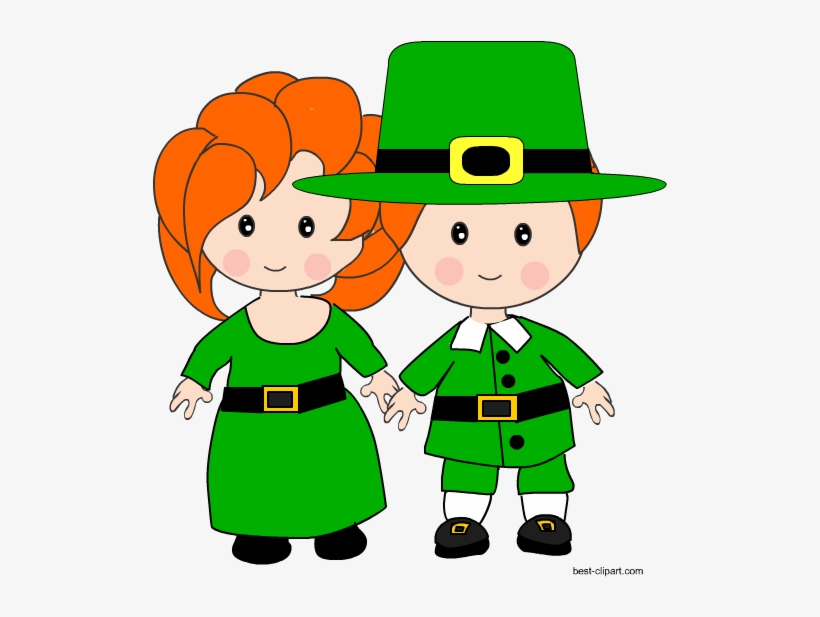 Saint Patrick's Day Boy And Girl Free Clipart Image - Saint Patrick's Day, transparent png #127378