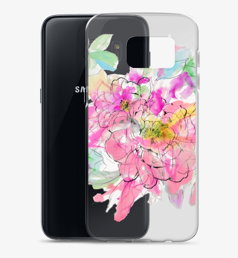 Watercolor Peony Samsung Case - Smartphone, transparent png #127782