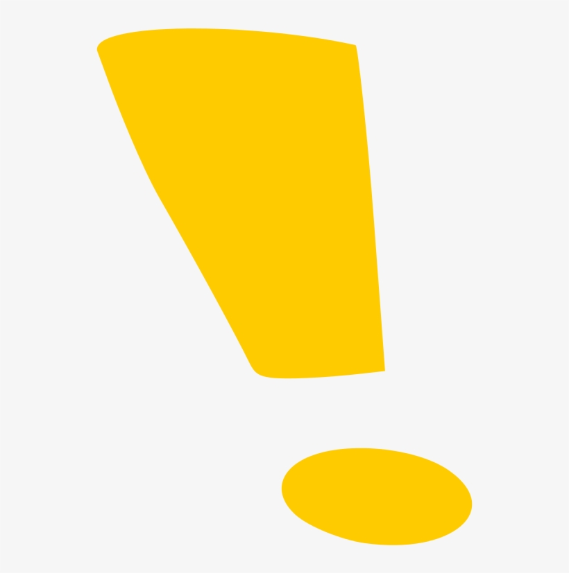 Yellow Exclamation Mark - Yellow Exclamation Mark Clipart, transparent png #128002