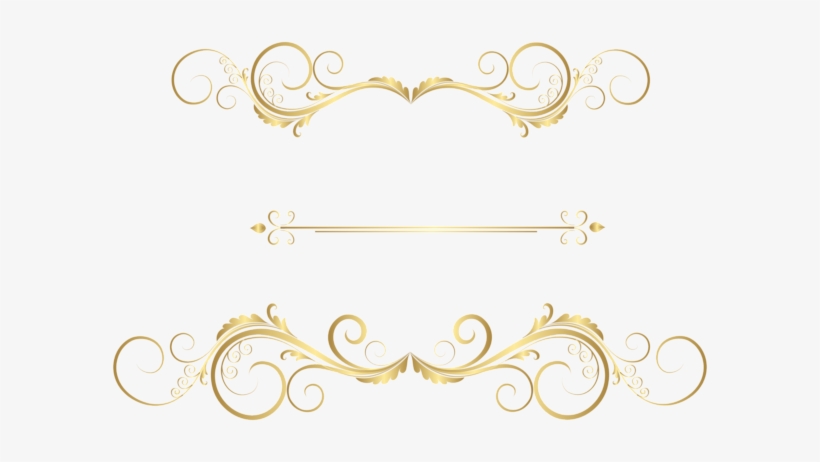 Gold Decorative Lines Png Clip Library Stock - Ornament Png, transparent png #128061