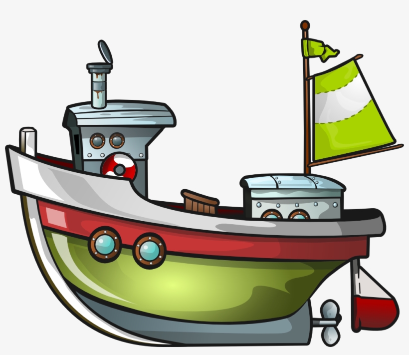 Cartoon Fishing Boat Png - Free Clipart Tug Boat, transparent png #128714