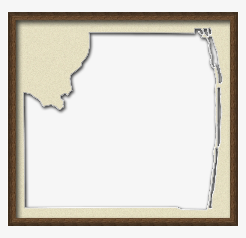 A Map Of Palm Beach With A Wood Picture Frame With - Png Wood Frames Png, transparent png #128718