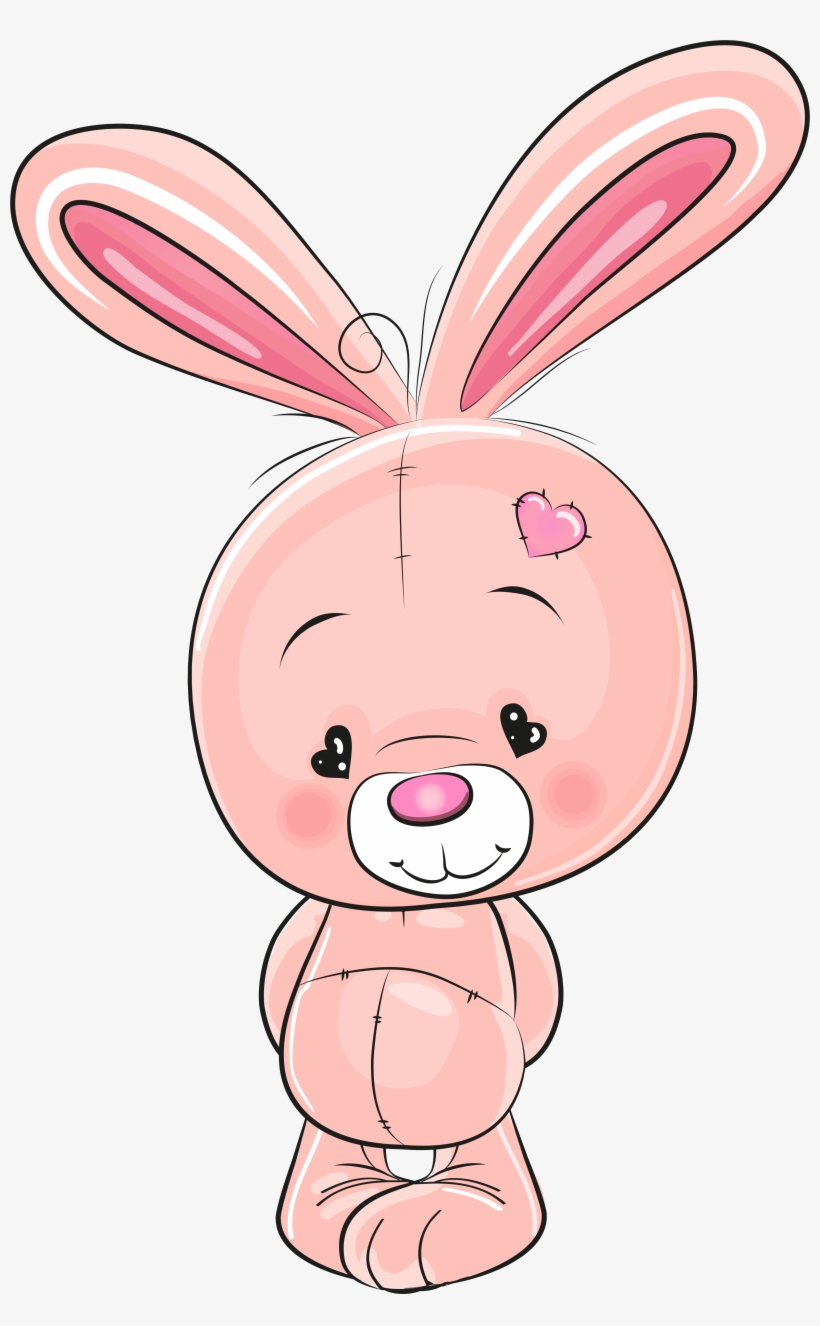 Cute Pink Bunny Png Clip Art Image - Rabbit Cartoon Png, transparent png #129427