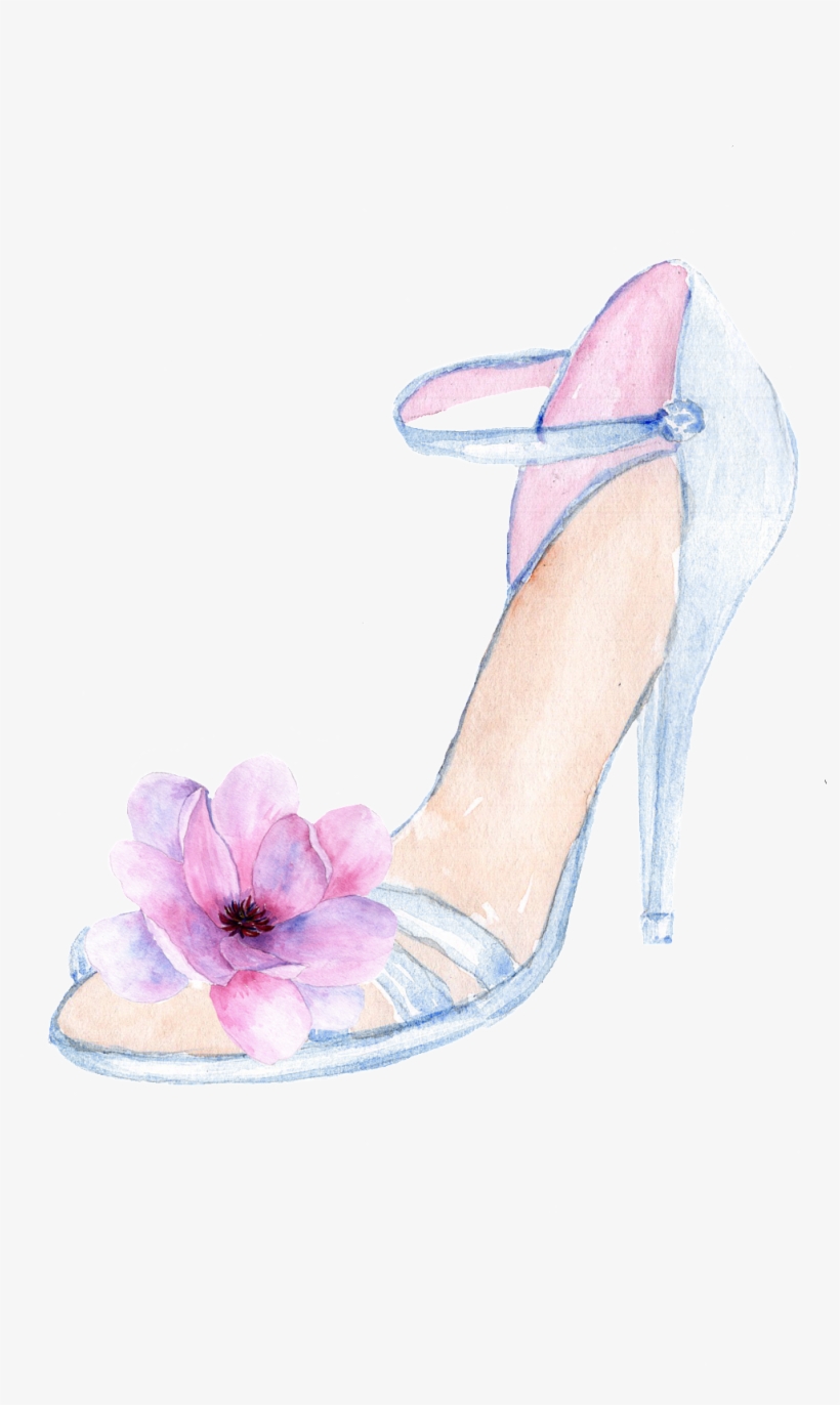 Flower Glass Shoes Cartoon Transparent - Illustration, transparent png #129599