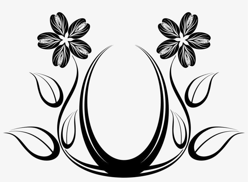Floral Png - Black Floral Design Png, transparent png #129985