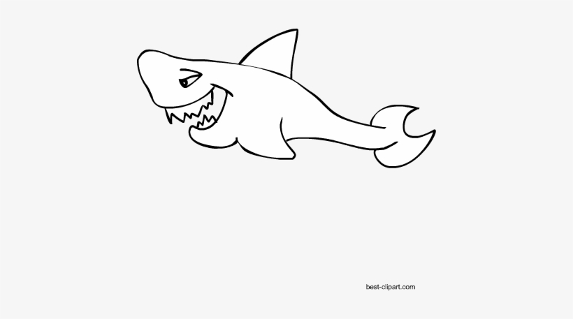Black And White Shark Png Clip At - Great White Shark, transparent png #1200181