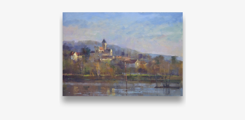 View From Lavacourt To Vetheuil, France Oil On Board - Artist, transparent png #1200245