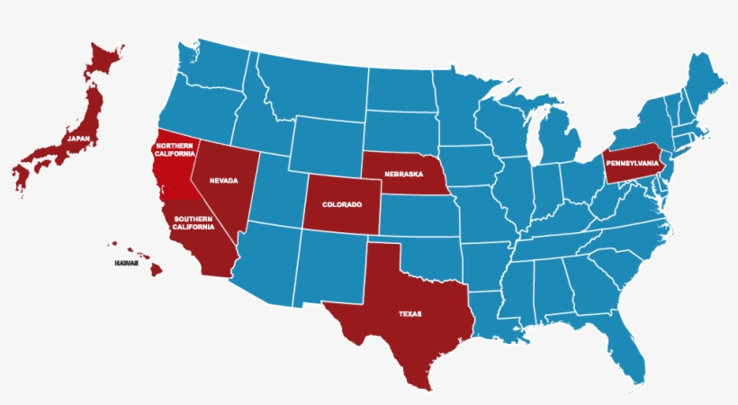 Locations - Pink Usa Map, transparent png #1201742