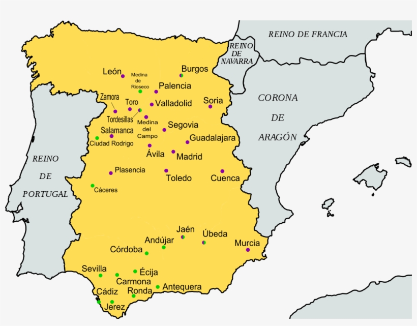 Open - Map Of Spain 1400, transparent png #1201971