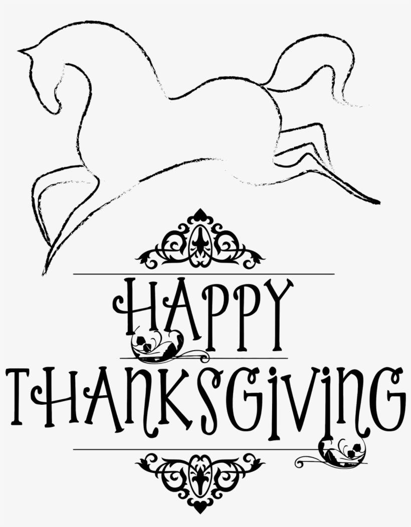 Free Horse Personal And Commercial Use - Happy Thanksgiving With Horses, transparent png #1201989