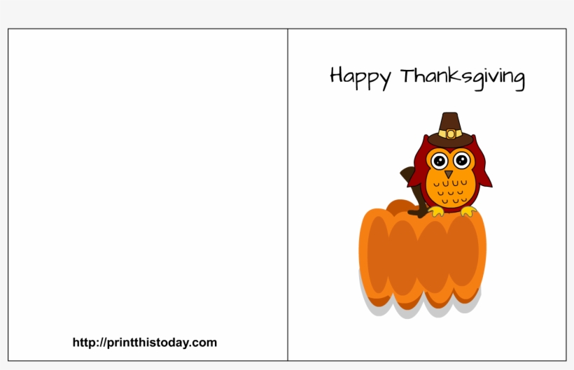 Happy Thanksgiving Card - Cute Printable Thanksgiving Cards, transparent png #1202293