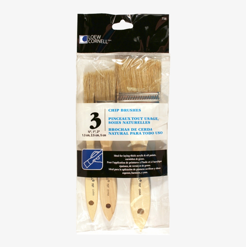 Loew Cornell Chip Brush Set - Chip Brush Set 3/pkg-, transparent png #1202612