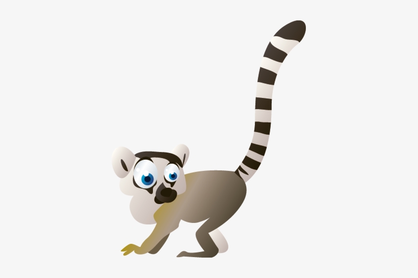 Kids Lemur Wall Sticker - Free Vector Animals, transparent png #1203003