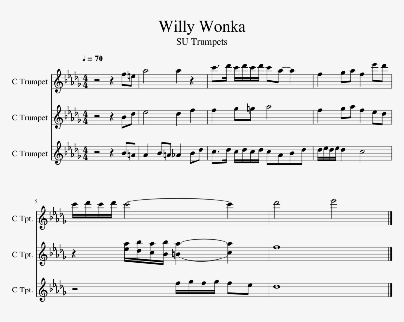 Willy Wonka Sheet Music 1 Of 1 Pages - Wanderer Sax Solo Sheet Music, transparent png #1203585