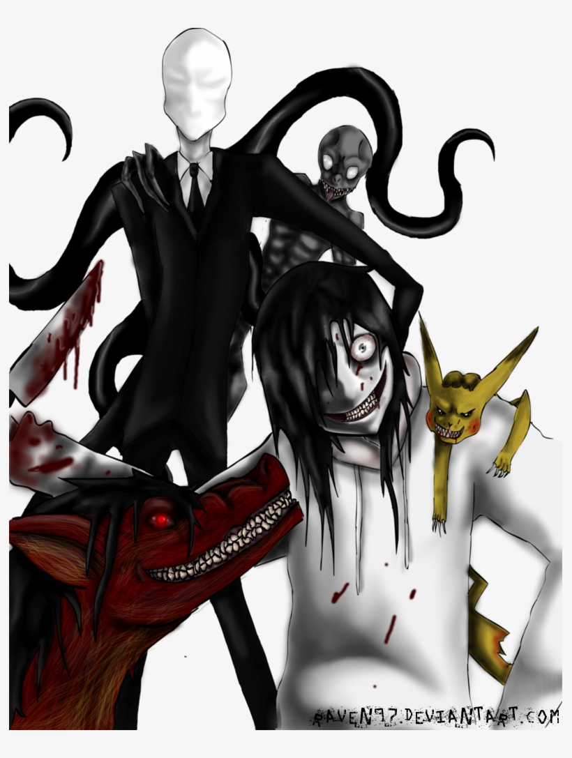 The Creepypasta Effect By Raven97 D58r9uk Jeff The Killer And Smile Dog And Slenderman Free Transparent Png Download Pngkey - roblox slender x reader