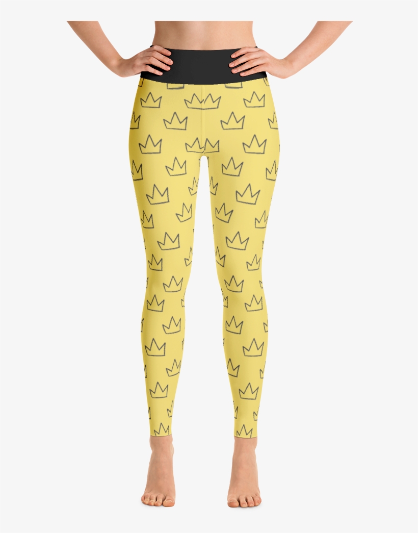 Basquiat Samo Crown Pattern High Waist Leggings - Cool Rogue Yoga Pants, transparent png #1203884