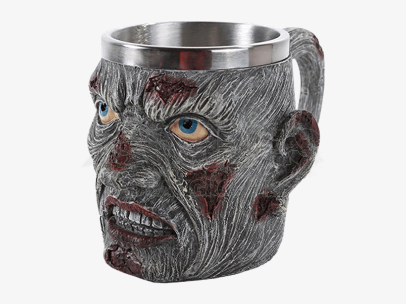 Creepy Zombie Head Mug - Resin Decaying And Bloody Zombie Head Coffee Mug With, transparent png #1204074