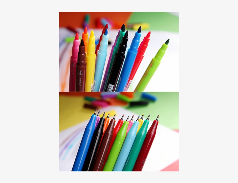 12 Pack Double Head Water Based Colored Pen, Fine & - Writing, transparent png #1204495