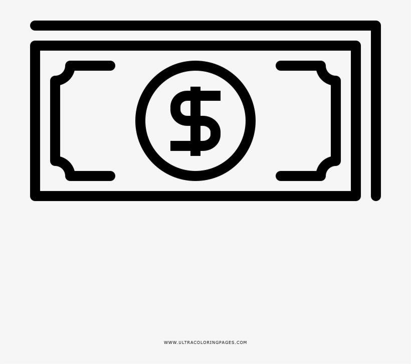 Dollars Coloring Page - Banknote Svg - Free Transparent PNG Download -  PNGkey