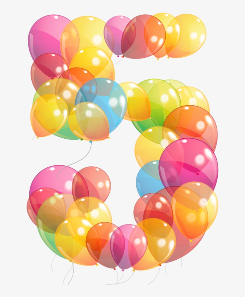 Numbers ‿✿⁀ - 5 Balloon Transparent, transparent png #1205317