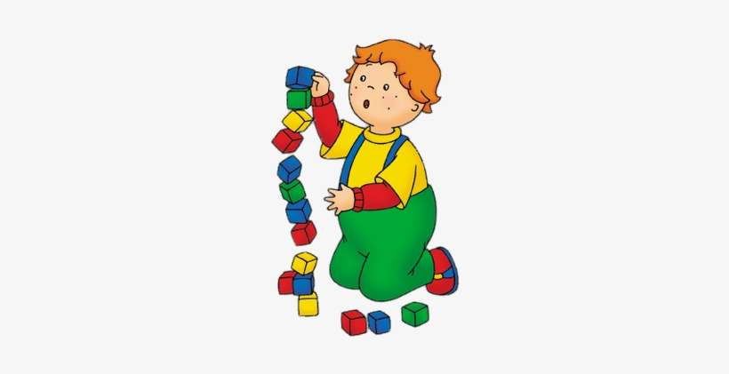 Caillou's Friend Leo Playing With Building Blocks - Leo El Amigo De Caillou, transparent png #1206821