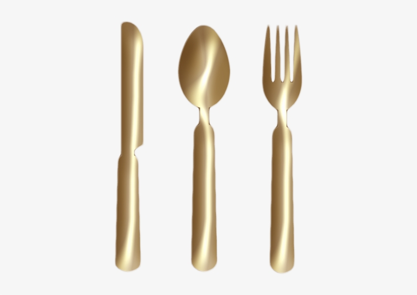 Knife Fork Spoon Gold Png Clipart By Clipartcotttage - Kitchen, transparent png #1207130