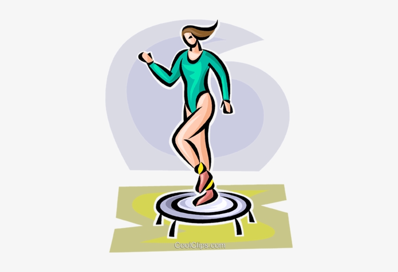 Woman Working Out On A Small Trampoline Royalty Free - Woman Trampoline Clipart Transparent, transparent png #1207363