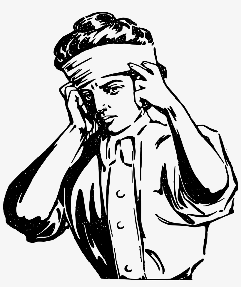 Stress Drawing Headache - Headache Clipart Black And White, transparent png #1207563