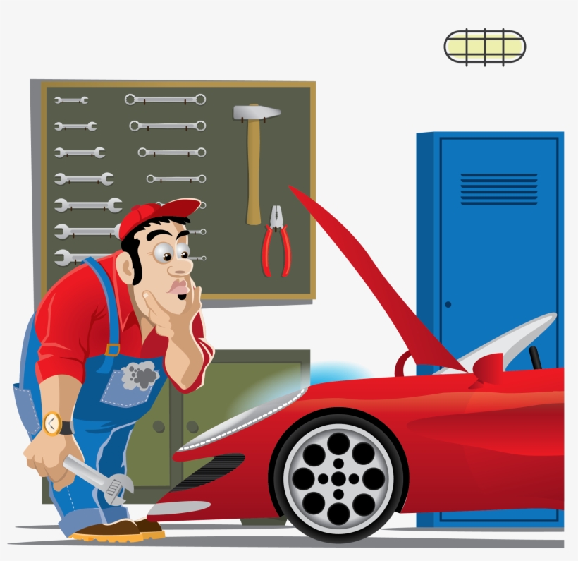 Picture Freeuse Library Car Clip Art Repair Transprent - Car Mechanic Illustration Png, transparent png #1207808