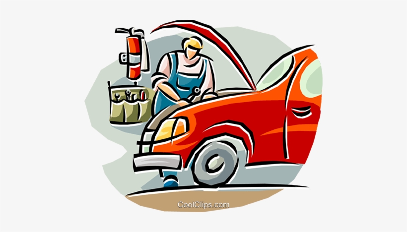 Auto Mechanic Working On A Car Royalty Free Vector - Car Mechanic Clipart, transparent png #1208200