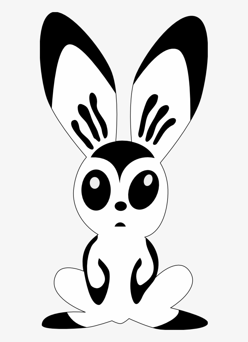 Clip Art Rabbit - Black And White Easter Bunny Clipart, transparent png #1210670