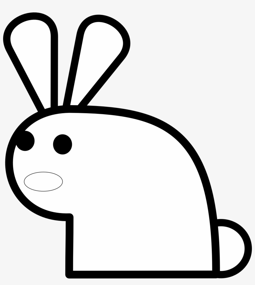 Rabbit Black And White Bunny Clipart Black And White - Rabbit Clip Art, transparent png #1210997